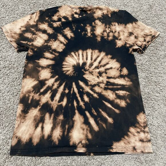 ACDC Shirt Mens Small Brown Tan Bleach Tie Dye Back in Black Concert Tour Band - Picture 4 of 6